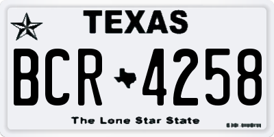TX license plate BCR4258