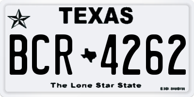 TX license plate BCR4262
