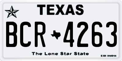 TX license plate BCR4263