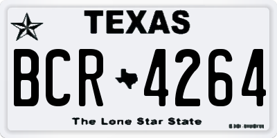 TX license plate BCR4264