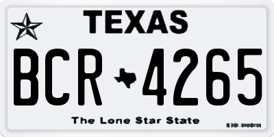 TX license plate BCR4265