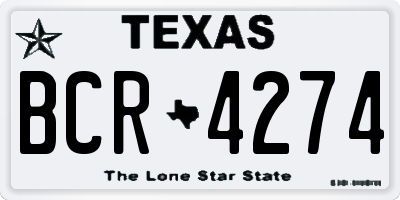 TX license plate BCR4274