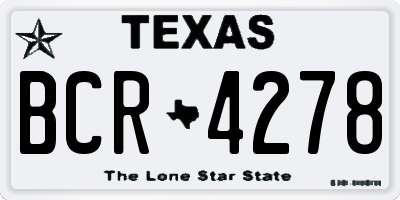 TX license plate BCR4278