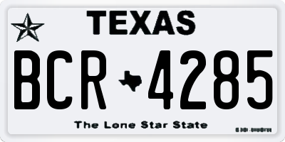 TX license plate BCR4285
