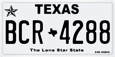 TX license plate BCR4288