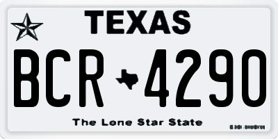 TX license plate BCR4290