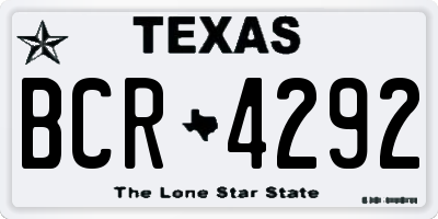 TX license plate BCR4292