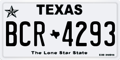 TX license plate BCR4293