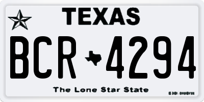 TX license plate BCR4294