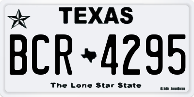 TX license plate BCR4295