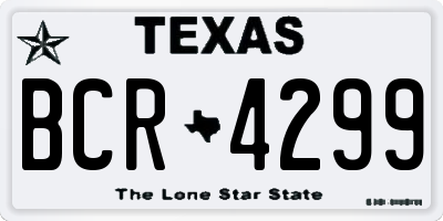 TX license plate BCR4299