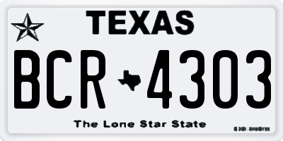 TX license plate BCR4303