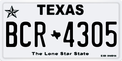 TX license plate BCR4305