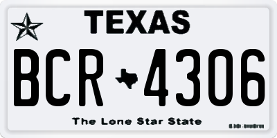 TX license plate BCR4306