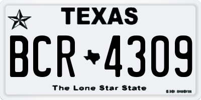 TX license plate BCR4309