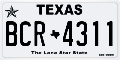 TX license plate BCR4311