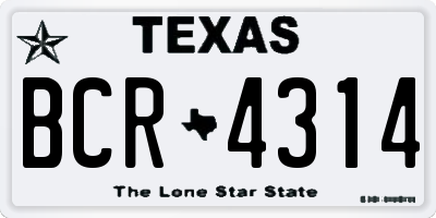 TX license plate BCR4314