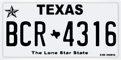 TX license plate BCR4316