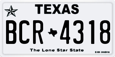 TX license plate BCR4318
