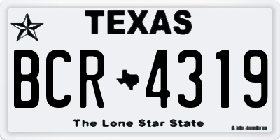 TX license plate BCR4319