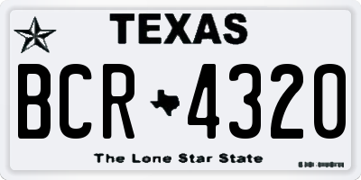 TX license plate BCR4320