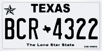 TX license plate BCR4322