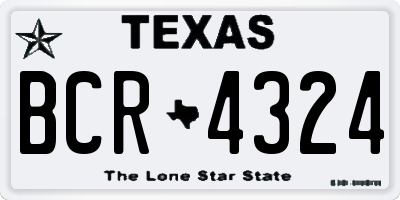 TX license plate BCR4324