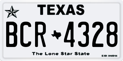 TX license plate BCR4328