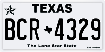 TX license plate BCR4329