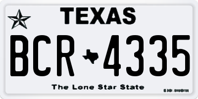 TX license plate BCR4335