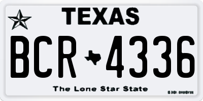 TX license plate BCR4336