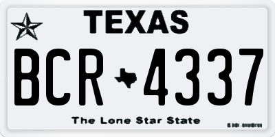 TX license plate BCR4337