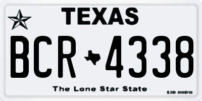 TX license plate BCR4338