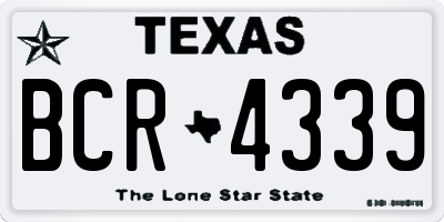 TX license plate BCR4339