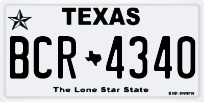 TX license plate BCR4340