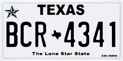 TX license plate BCR4341