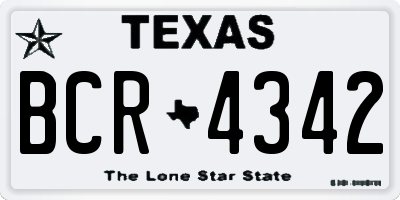 TX license plate BCR4342