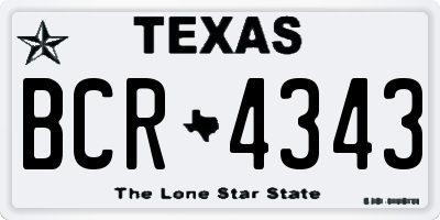 TX license plate BCR4343