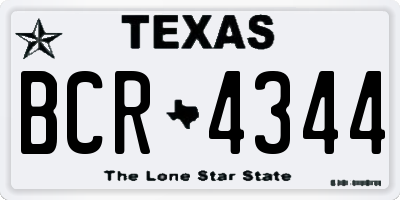 TX license plate BCR4344