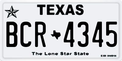 TX license plate BCR4345