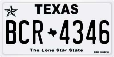 TX license plate BCR4346
