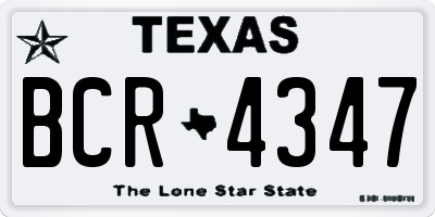 TX license plate BCR4347