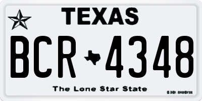 TX license plate BCR4348