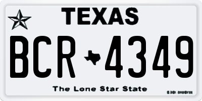 TX license plate BCR4349