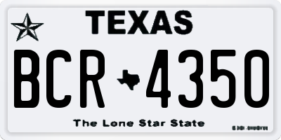 TX license plate BCR4350