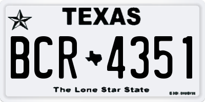 TX license plate BCR4351