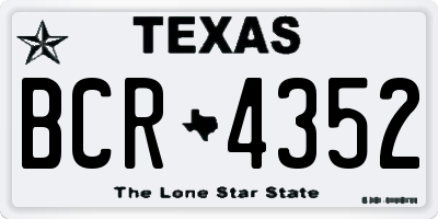 TX license plate BCR4352