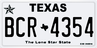 TX license plate BCR4354