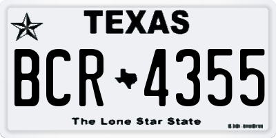 TX license plate BCR4355