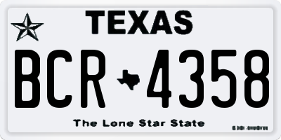 TX license plate BCR4358